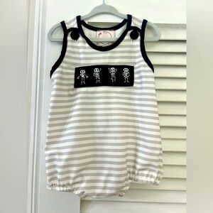 Smocked Halloween dancing skeletons bubble 18M • Little Birdie Co.